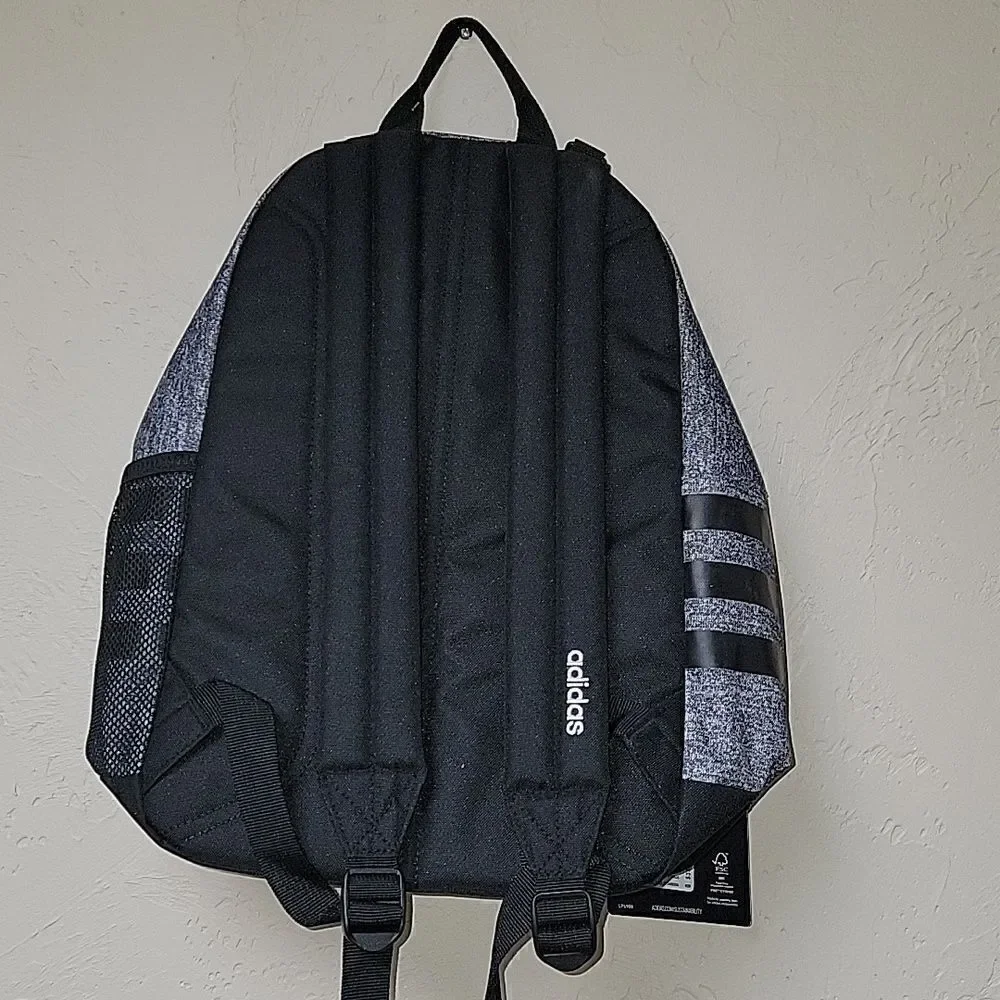 ADIDAS CHARCOAL AND BLACK BACKPACK - NEW